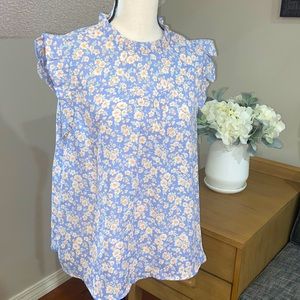 Monteau floral ruffle sleeveless top